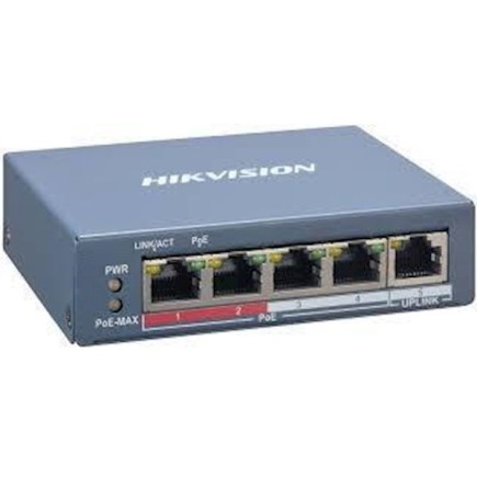 DS-3E1105P-EI V2, Hikvision 5 Poorts, 4x PoE, 100M smart managed switch