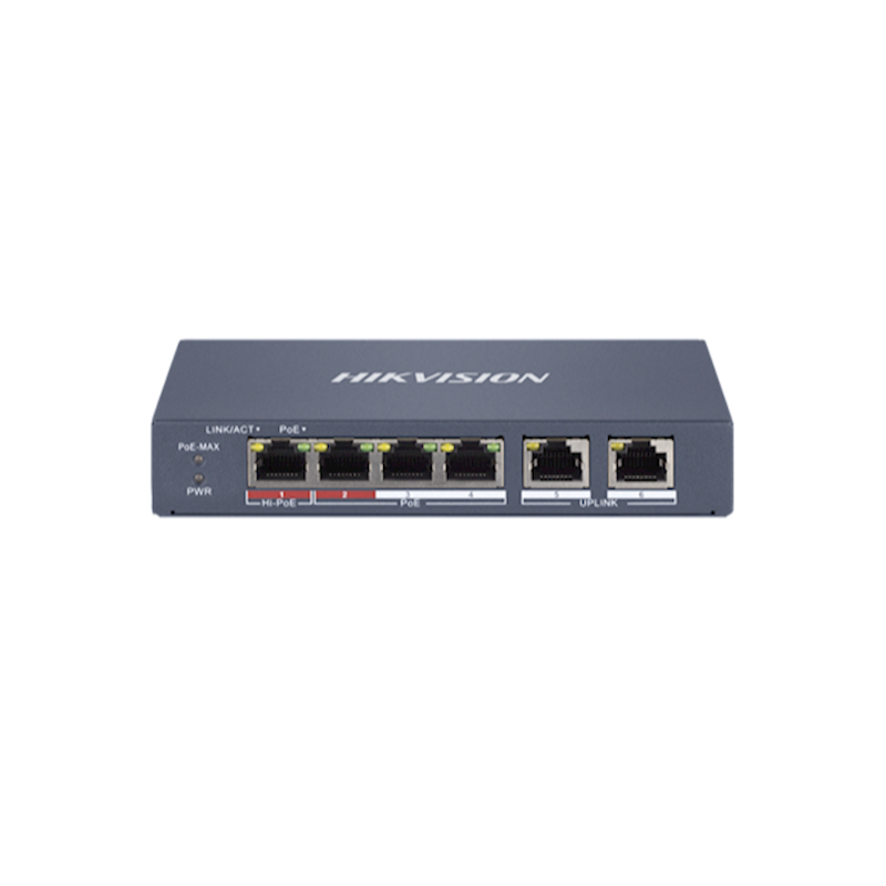 DS-3E1106HP-EI, Hikvision 6 Poorts 4x POE 100M Smart Managed Switch DS-3E1106HP-EI, Hikvision 6 Poorts 4x POE 100M Smart Managed Switch