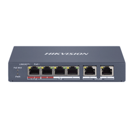 DS-3E1106HP-EI, Hikvision 6 Poorts 4x POE 100M Smart Managed Switch